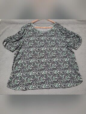 Max Studio Floral Short Sleeve Shirt 3X